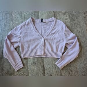 H&M Lilac Purple Cropped Cardigan Sweater
